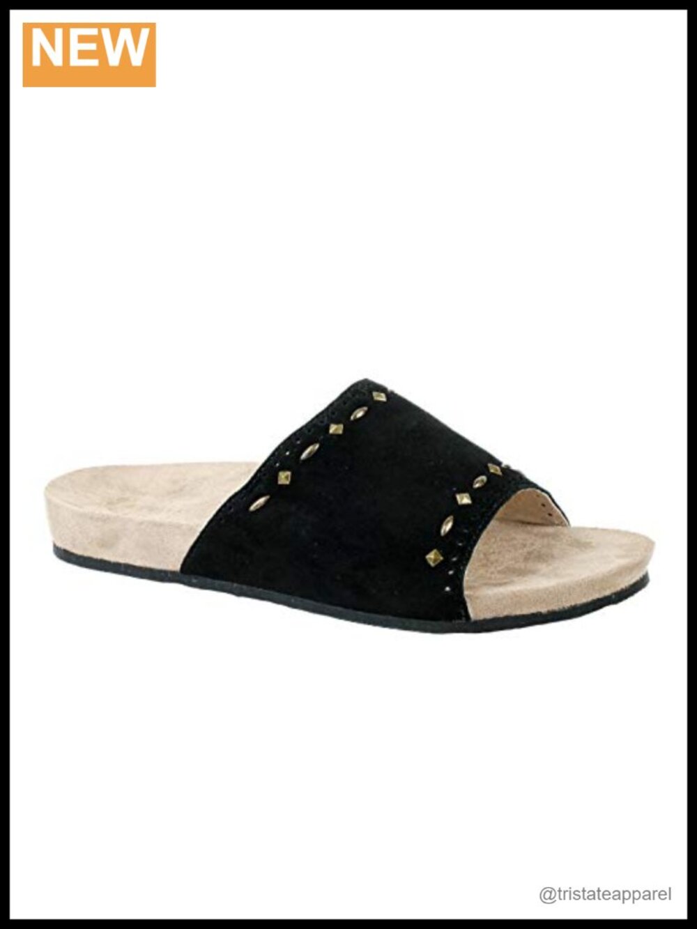 Women's Suede Slide Sandals with Orthotic Support and Ankle Strap